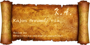 Kajos Annamária névjegykártya